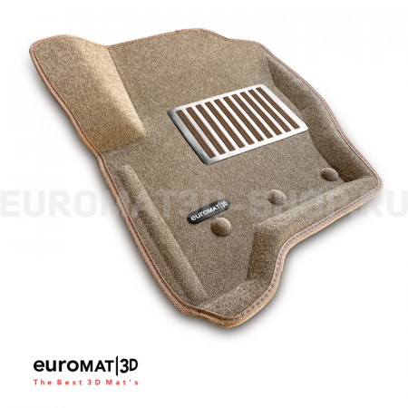 Текстильные 3D коврики Euromat3D Lux в салон для Land Rover Discovery III (2005-2009) № EM3D-003100T Бежевые