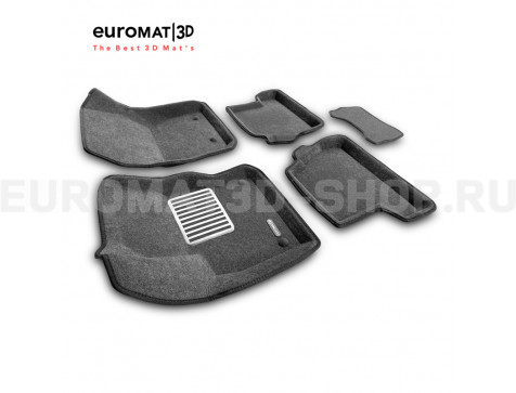 Текстильные 3D коврики Euromat3D Lux в салон для Ford Focus 3 (2011-) № EM3D-002207G Серые