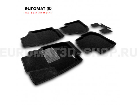 Текстильные 3D коврики Euromat3D Business в салон для Volkswagen Polo (2020-) № EMC3D-004508