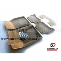 Текстильные 3D коврики Euromat3D Lux в салон для Jaguar XE (2016-) № EM3D-002752T Бежевые