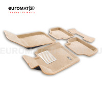 Текстильные 3D коврики Euromat3D Lux в салон для Bmw X1 (E84) (2009-2015) № EM3D-001208T Бежевые